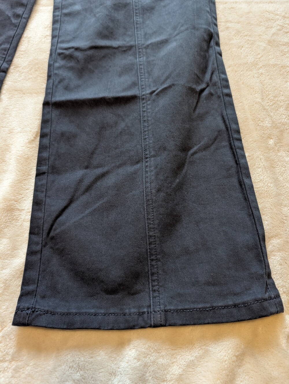 Flamingals Solid Seam Front Mid Rise Straight Leg Navy Blue Pants NWT Large - Picture 5 of 11